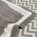Paturica bebe Deluxe din bumbac si tesatura minky gri (1)